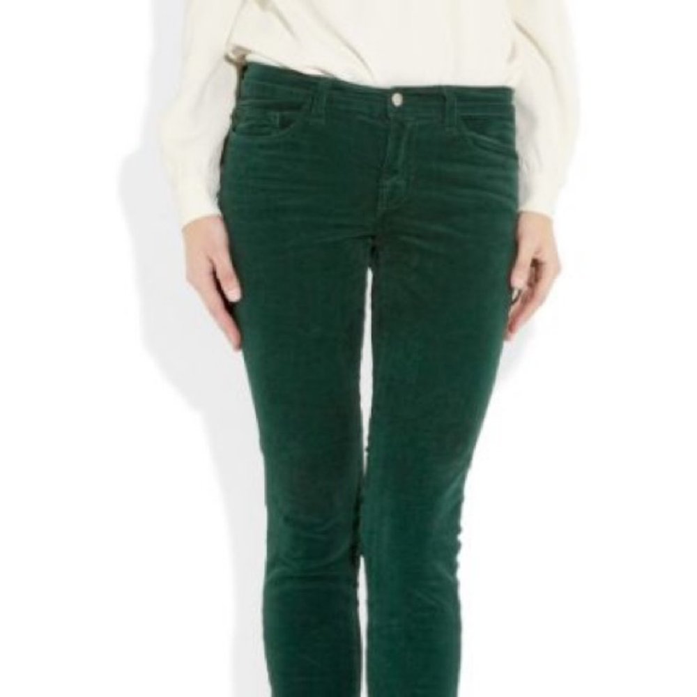 JBRAND Skinny Leg Forrest Green Corduroys